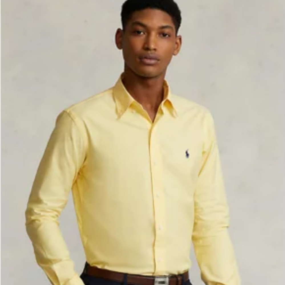 Polo Ralph Lauren Pale Yellow Lightweight Button Buttoned Down with Logo Size Xl